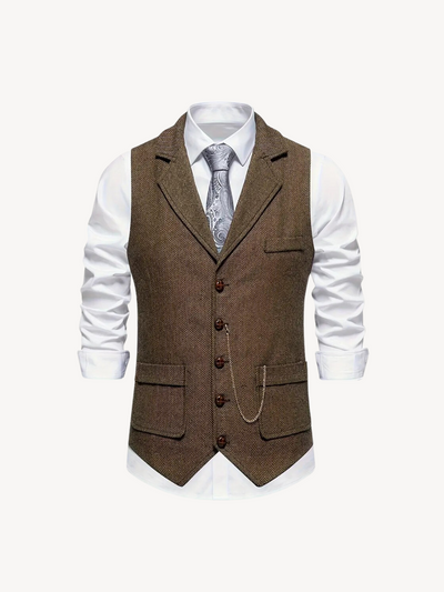 FERDINAND - GILET À MOTIF CHEVRON RÉTRO