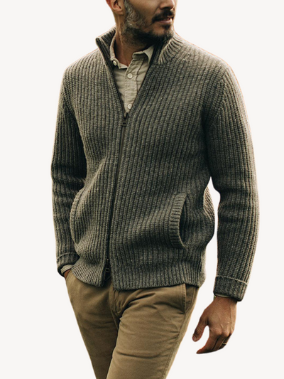 Osvaldo - Pull Rétro en Laine avec Double Zip