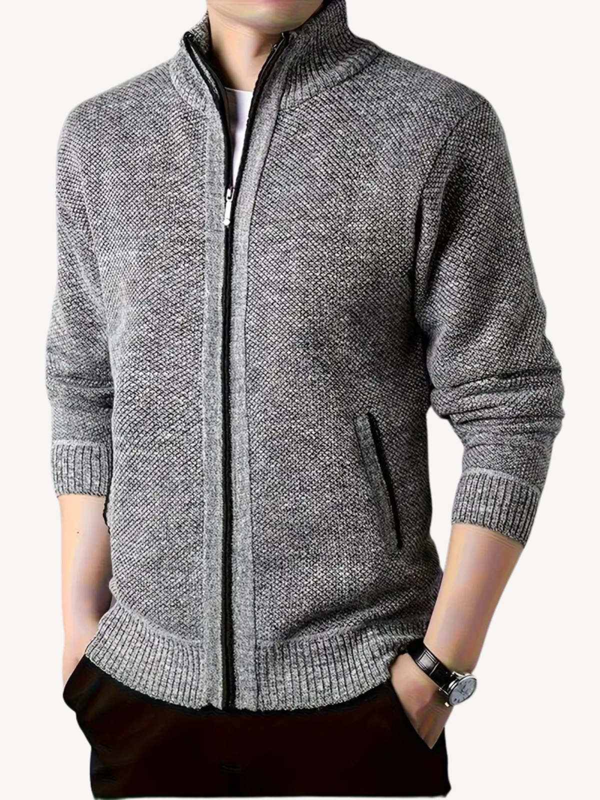 CORRADO - CARDIGAN CONFORTABLE À ZIP