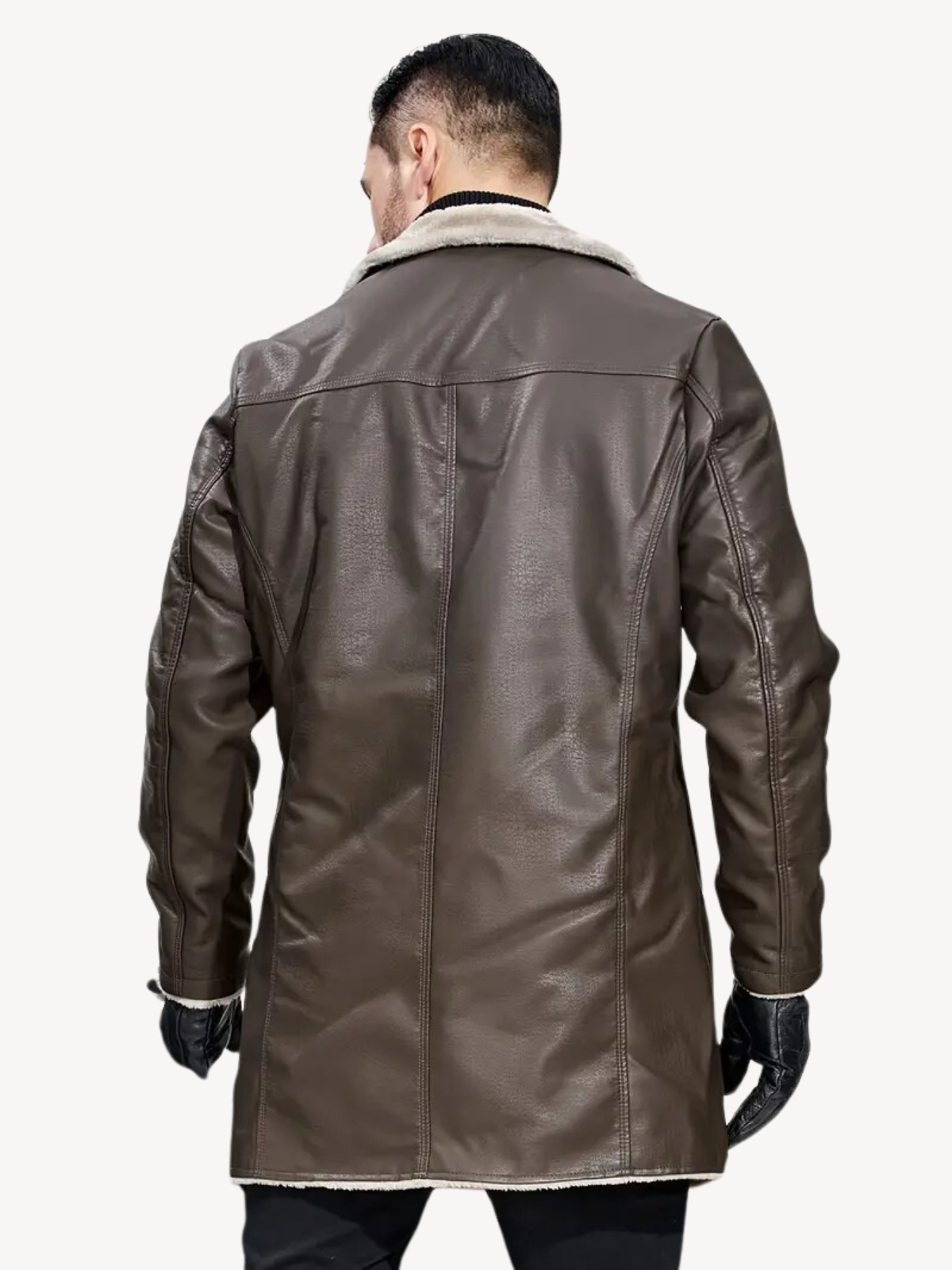 DAMIEN - VESTE EN PU AVEC DOUBLURE CHAUDE