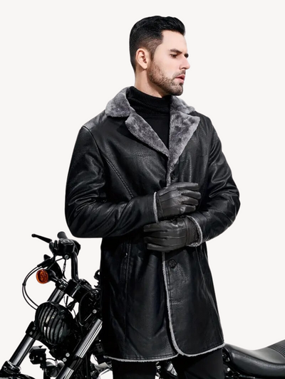 DAMIEN - VESTE EN PU AVEC DOUBLURE CHAUDE