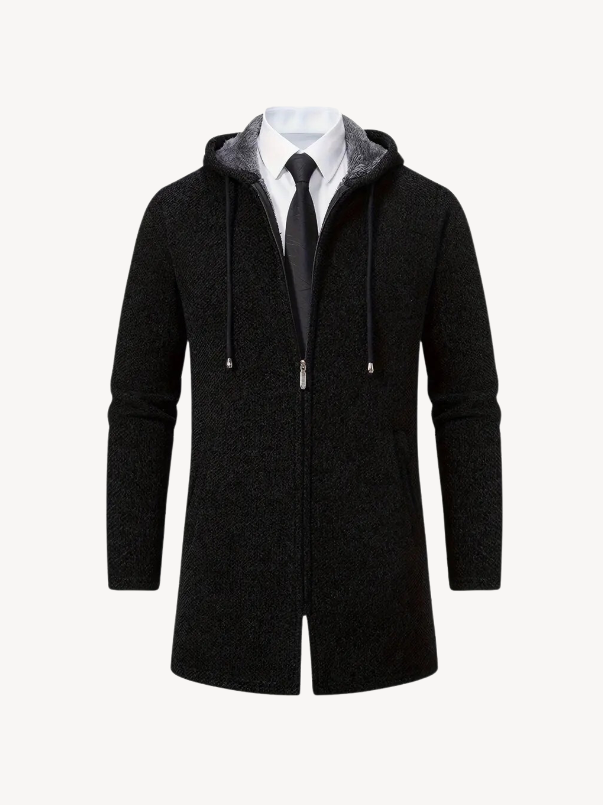 Olimpio - Manteau en Tricot avec Capuche