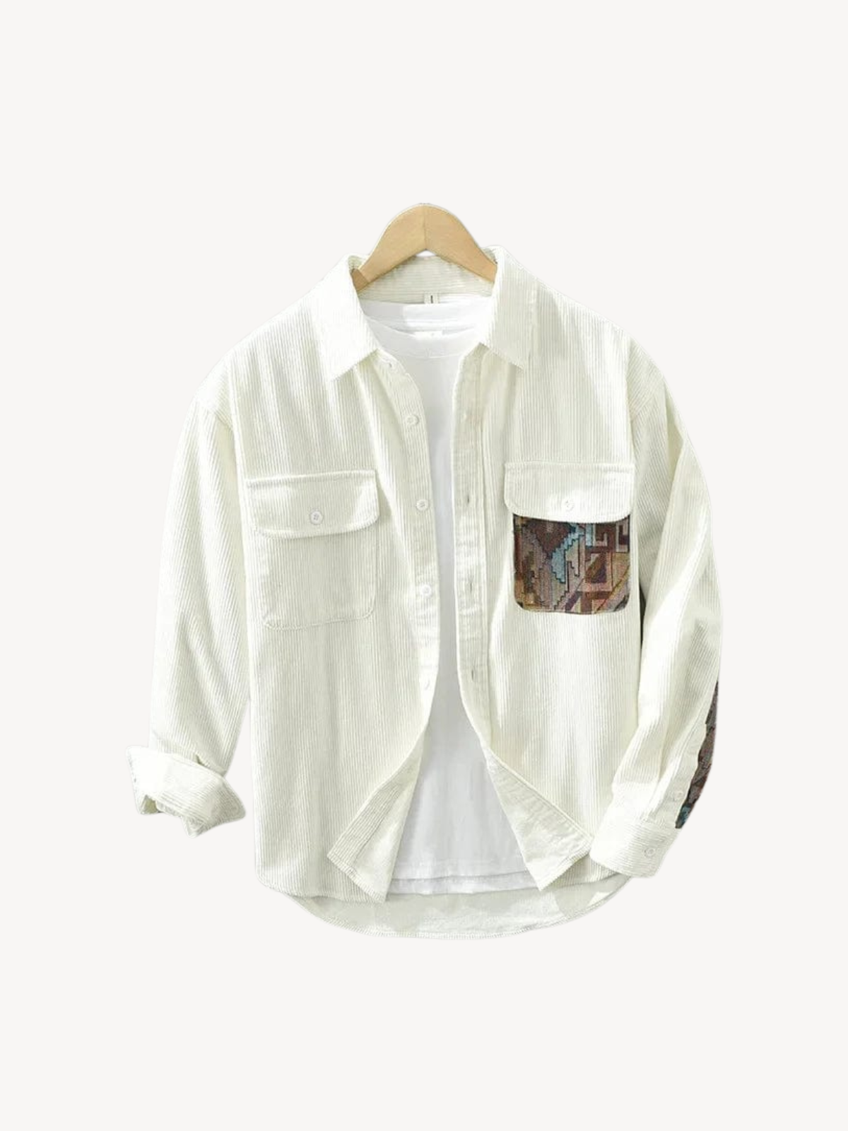 FULVIO - CHEMISE EN COTON CÔTELÉE