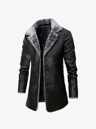 DAMIEN - VESTE EN PU AVEC DOUBLURE CHAUDE