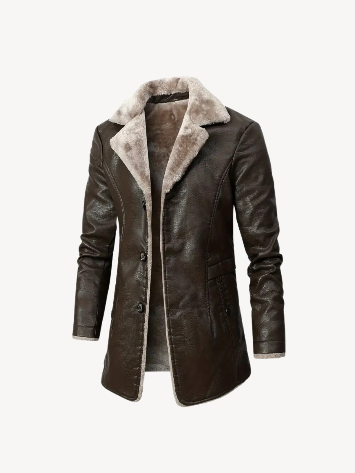 DAMIEN - VESTE EN PU AVEC DOUBLURE CHAUDE