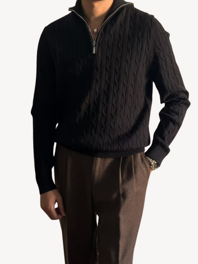 ROLAND - PULL TORSADÉ À DEMI-ZIP