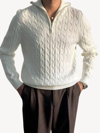 ROLAND - PULL TORSADÉ À DEMI-ZIP