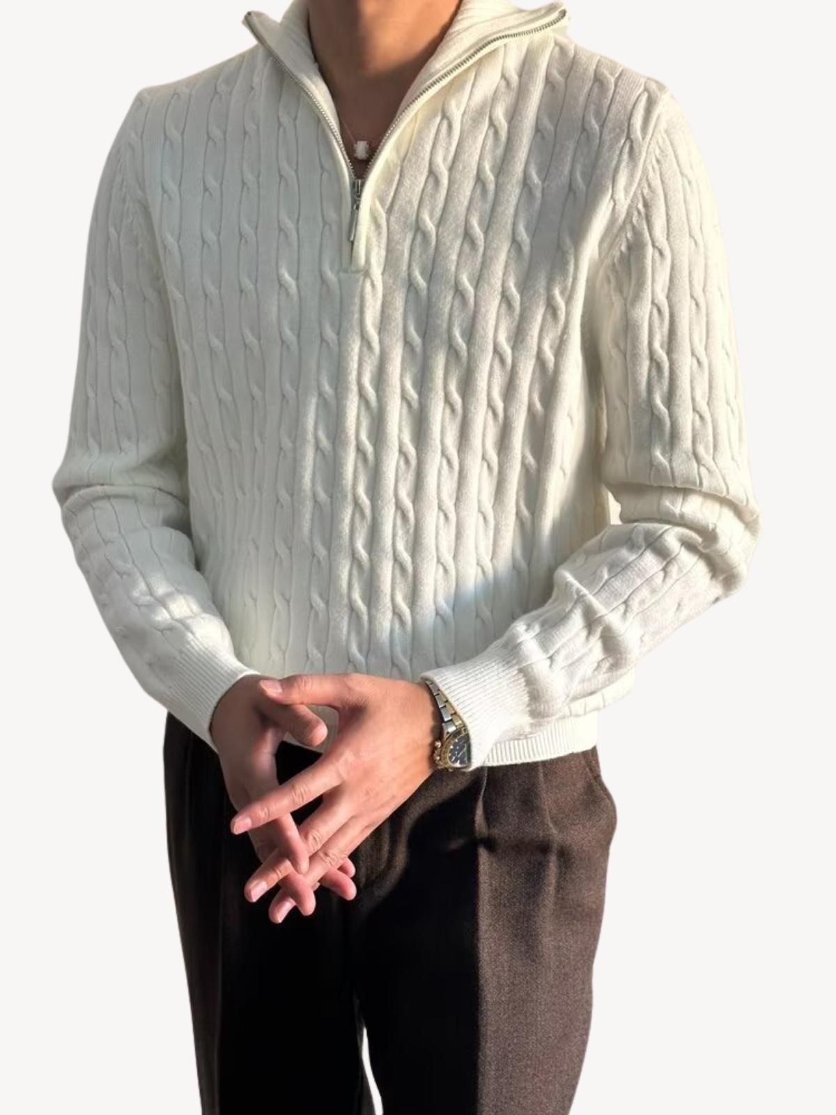 ROLAND - PULL TORSADÉ À DEMI-ZIP