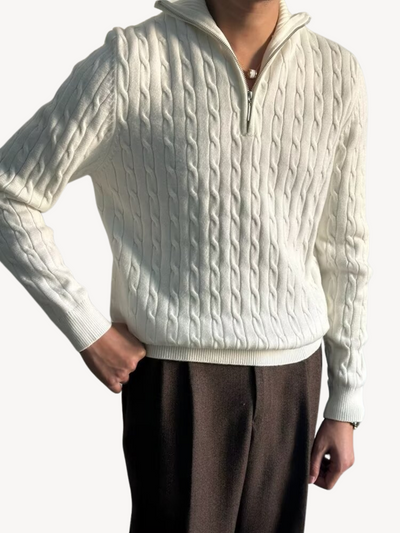 ROLAND - PULL TORSADÉ À DEMI-ZIP