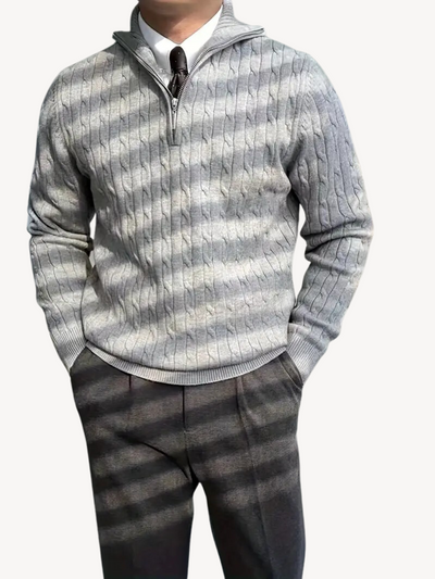 ROLAND - PULL TORSADÉ À DEMI-ZIP