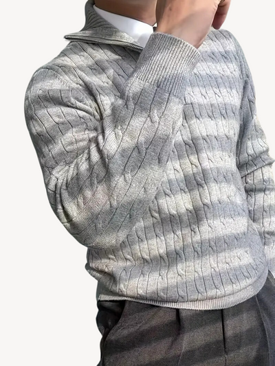 ROLAND - PULL TORSADÉ À DEMI-ZIP