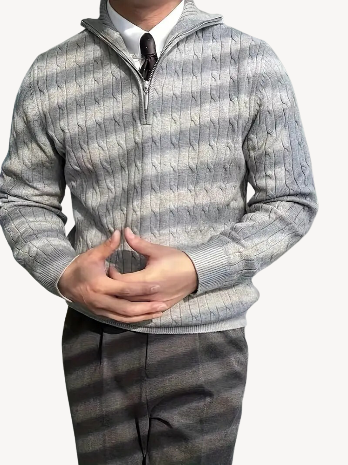 ROLAND - PULL TORSADÉ À DEMI-ZIP