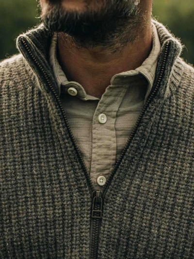 Osvaldo - Pull Rétro en Laine avec Double Zip