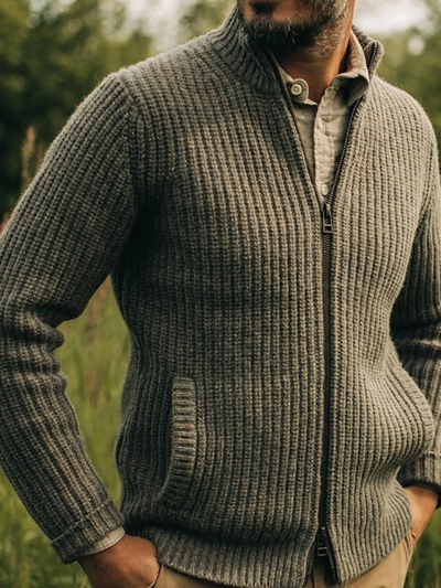 Osvaldo - Pull Rétro en Laine avec Double Zip