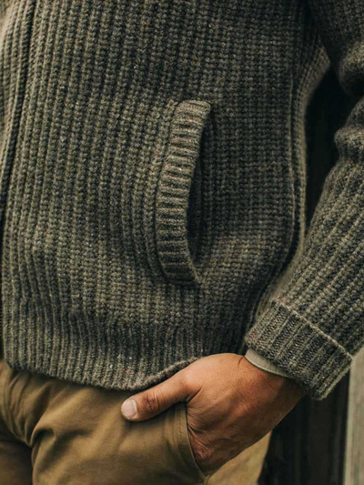 Osvaldo - Pull Rétro en Laine avec Double Zip