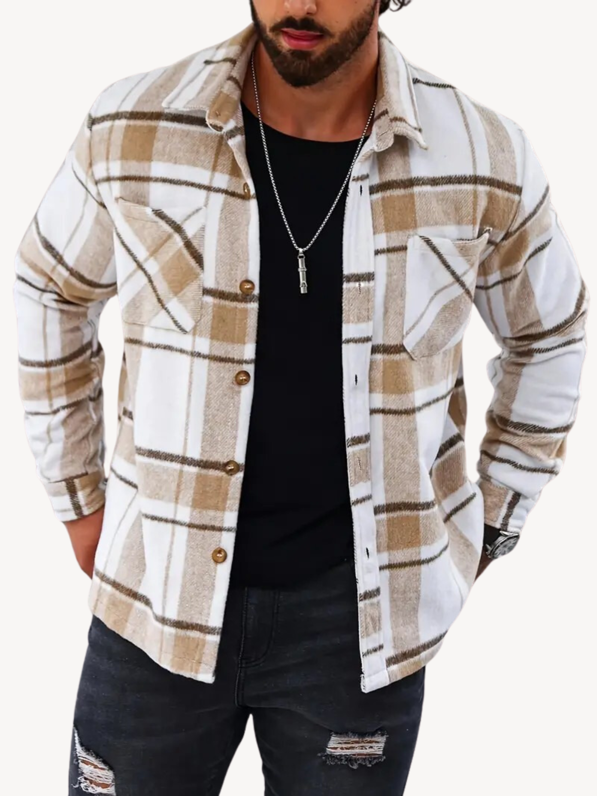 FABRICE - VESTE CASUAL À CARREAUX