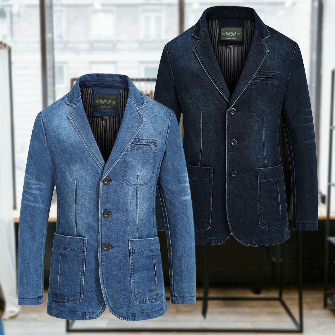 BIAGIO™ | Blazer homme 3 boutons en denim