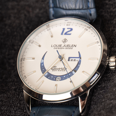 Montre élégante à phase de lune lumineuse