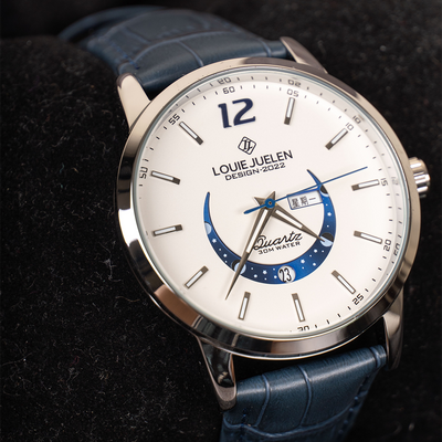 Montre élégante à phase de lune lumineuse