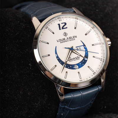 Montre élégante à phase de lune lumineuse