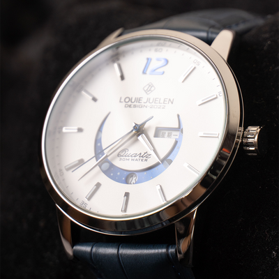 Montre élégante à phase de lune lumineuse