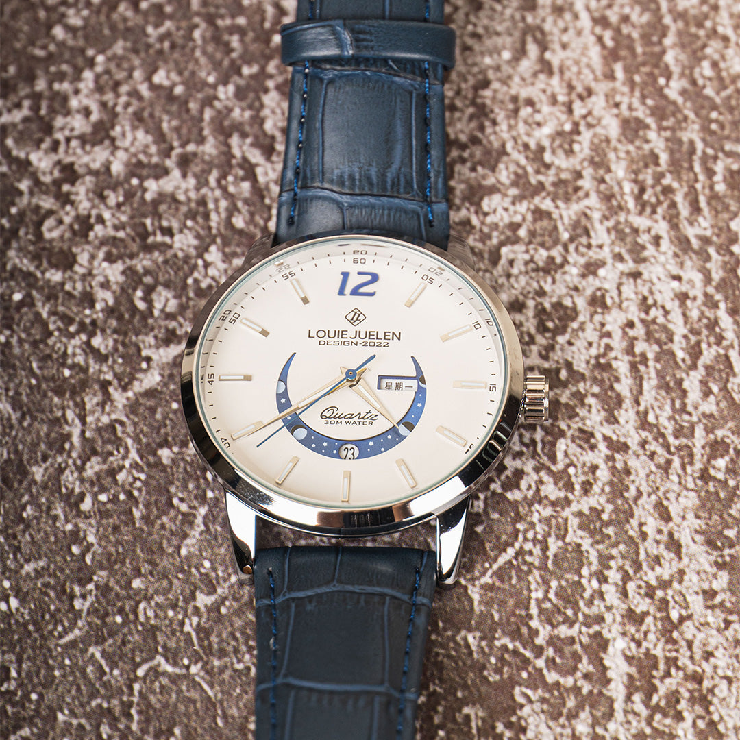 Montre élégante à phase de lune lumineuse
