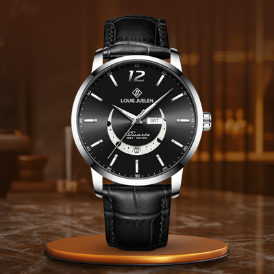 Montre élégante à phase de lune lumineuse