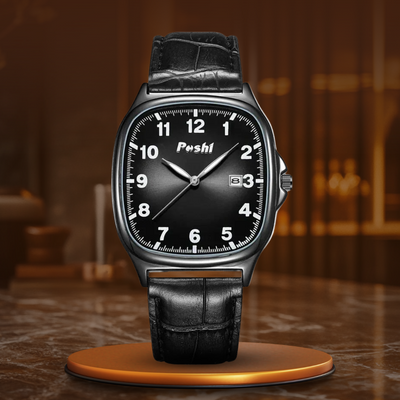 Montre à Quartz avec Bracelet en Cuir de Mode