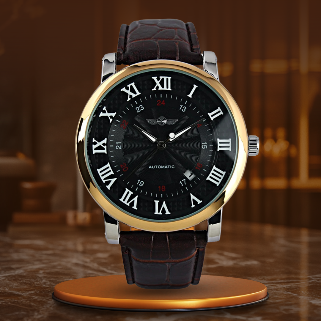 Montre Automatique en Cuir de Luxe