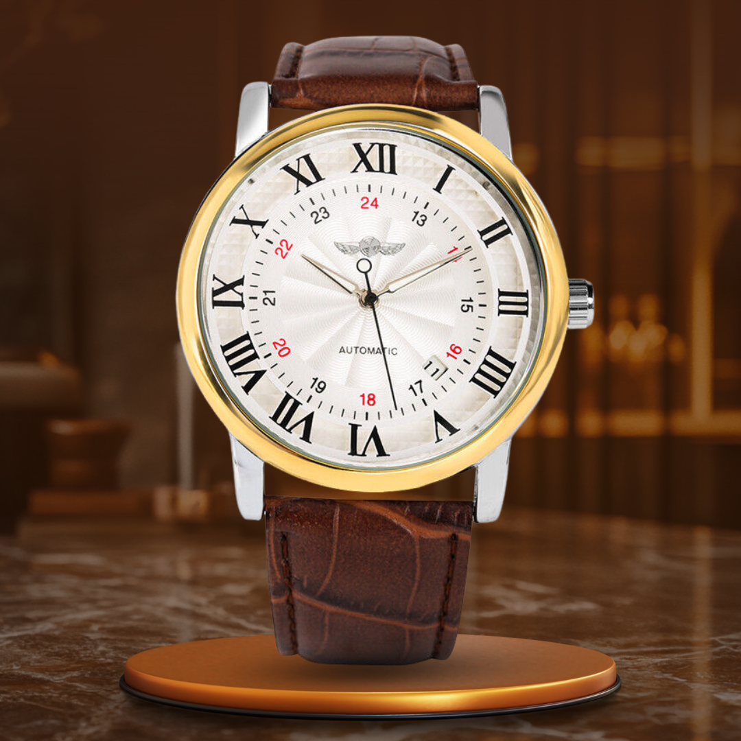 Montre Automatique en Cuir de Luxe