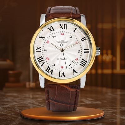 Montre Automatique en Cuir de Luxe