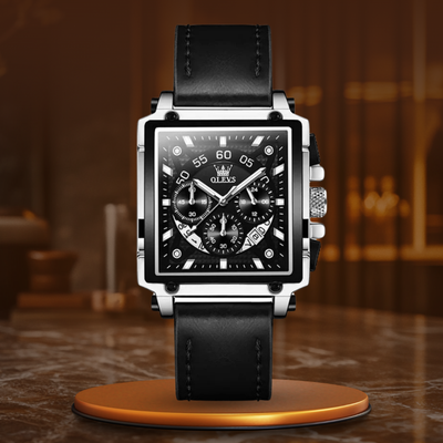 Montre chronographe à cadran carré fashion