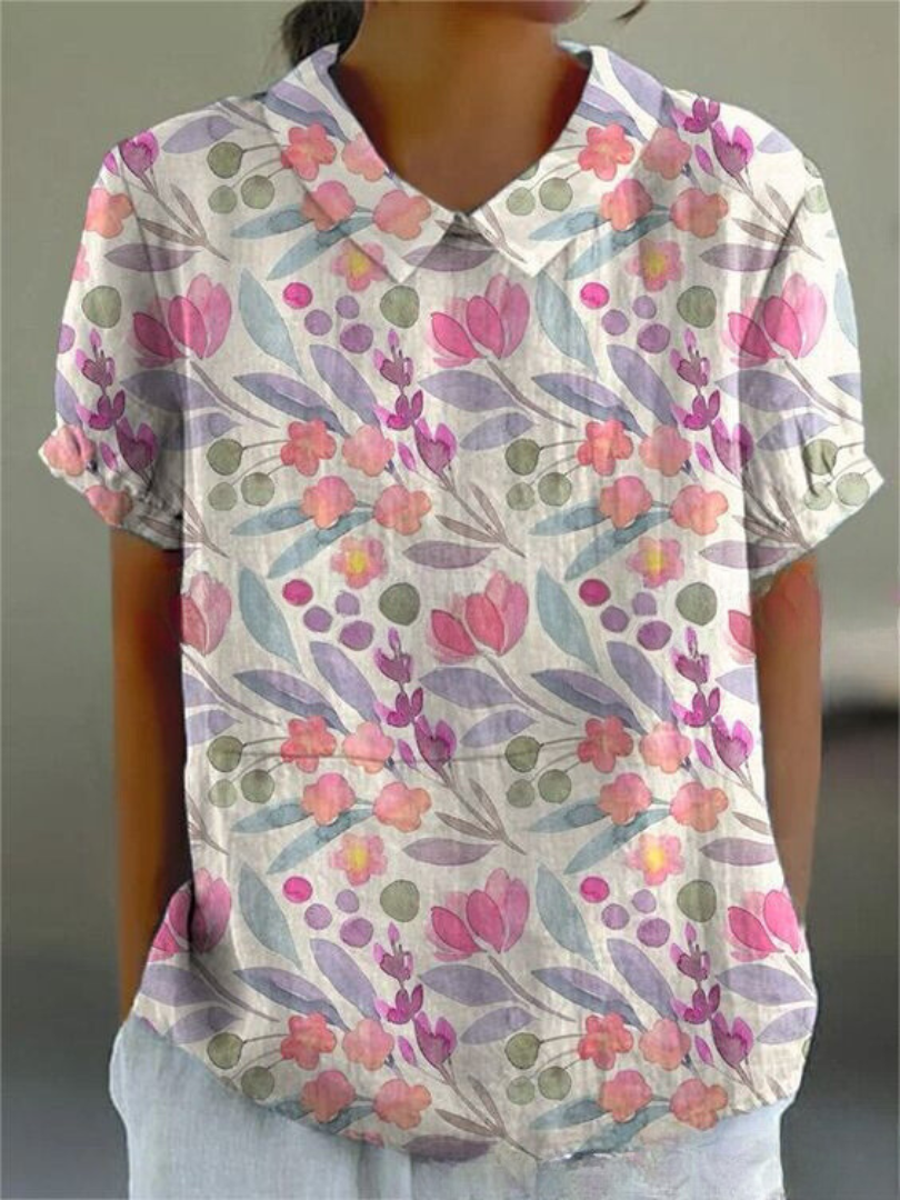 Lina | Blouse en Lin Floral
