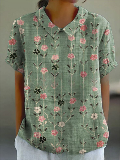 Lina | Blouse en Lin Floral