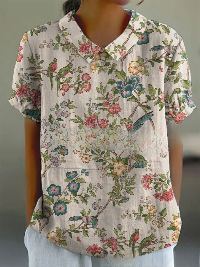 Lina | Blouse en Lin Floral