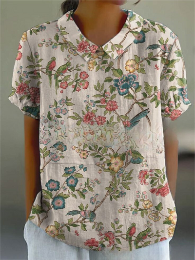 Lina | Blouse en Lin Floral