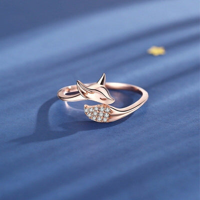 Bague Renard Argentée Rose