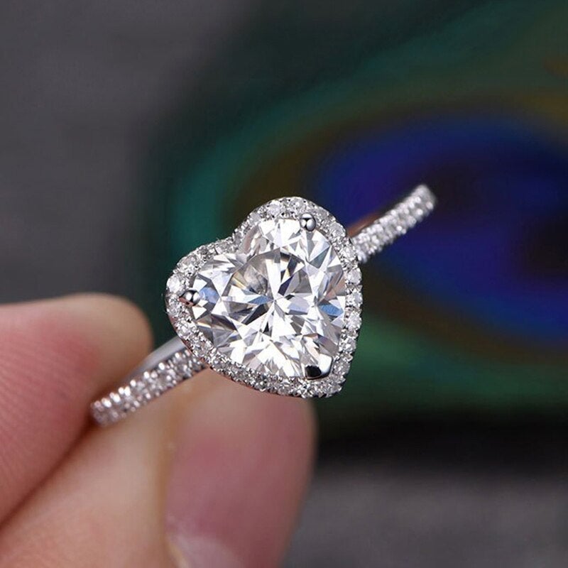 Bague Cœur en Cristal avec Zirconiums
