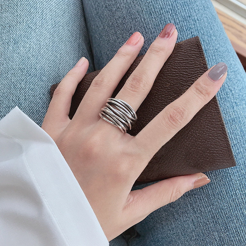 Bague Superposée Ajustable en Argent