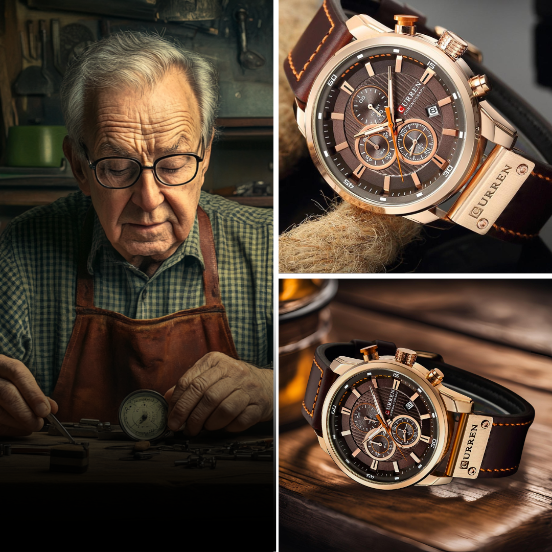 Montre en Quartz Élégante avec Bracelet en Cuir
