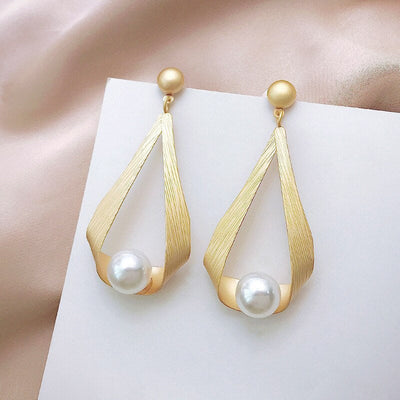 Boucles d'Oreilles en Cristal Rond et Perles