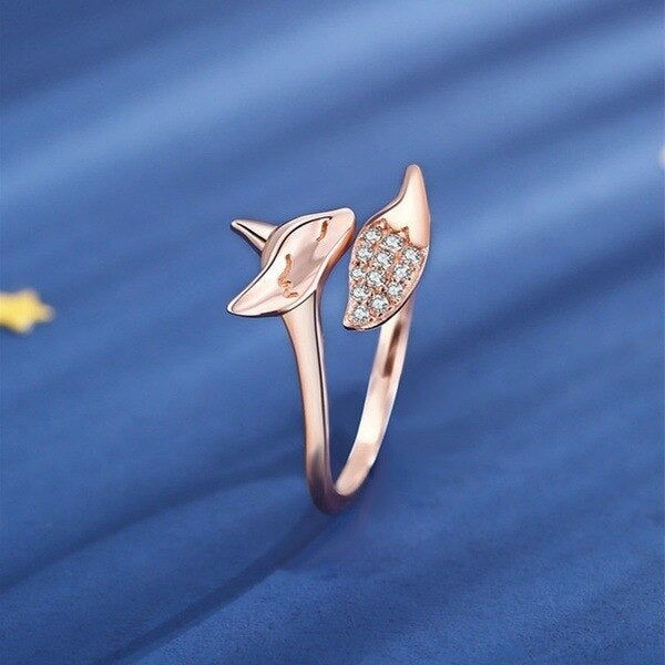 Bague Renard Argentée Rose
