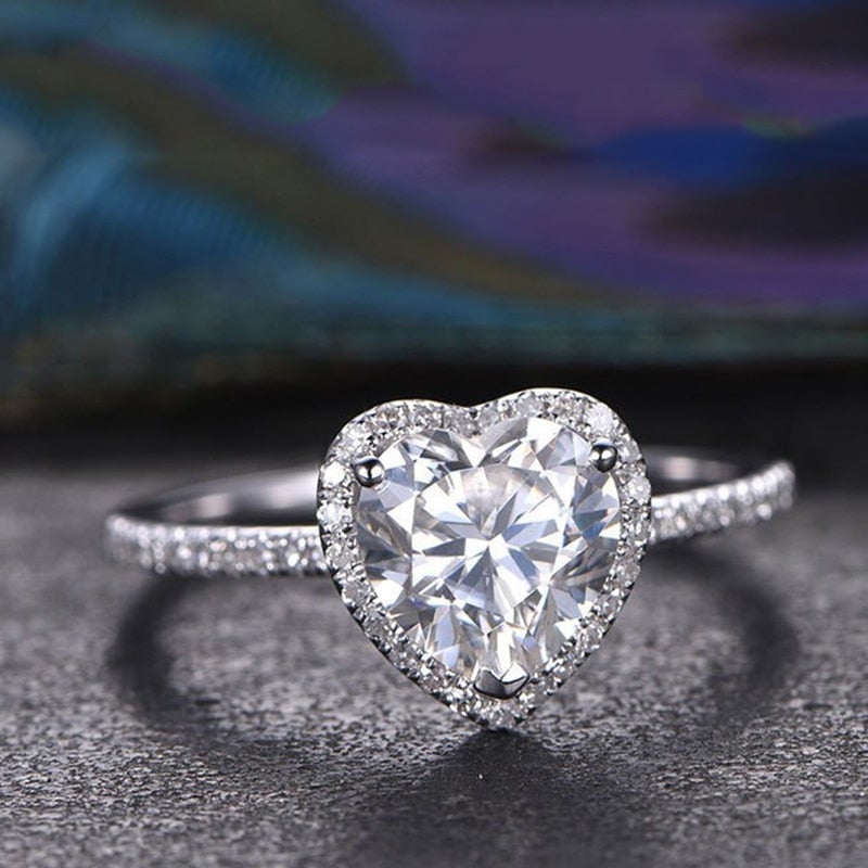 Bague Cœur en Cristal avec Zirconiums