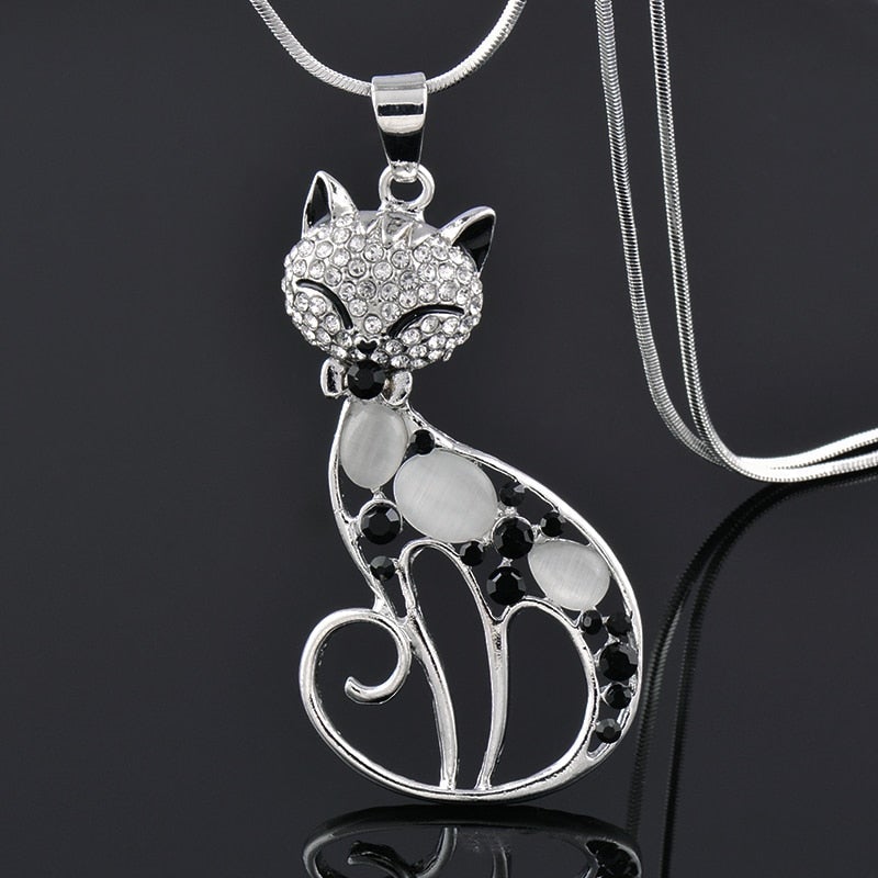 Collier Gatos de Amor en Argent Massif et Cristaux de Zirconium