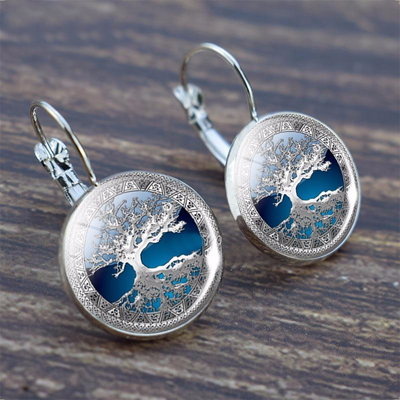 Boucles d'Oreilles en Argent Arbre de la Vie