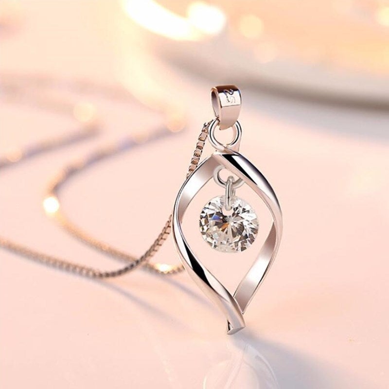 Pendentif en Cristal de Zirconium Argenté