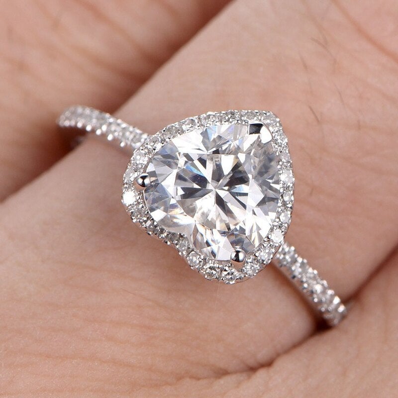 Bague Cœur en Cristal avec Zirconiums