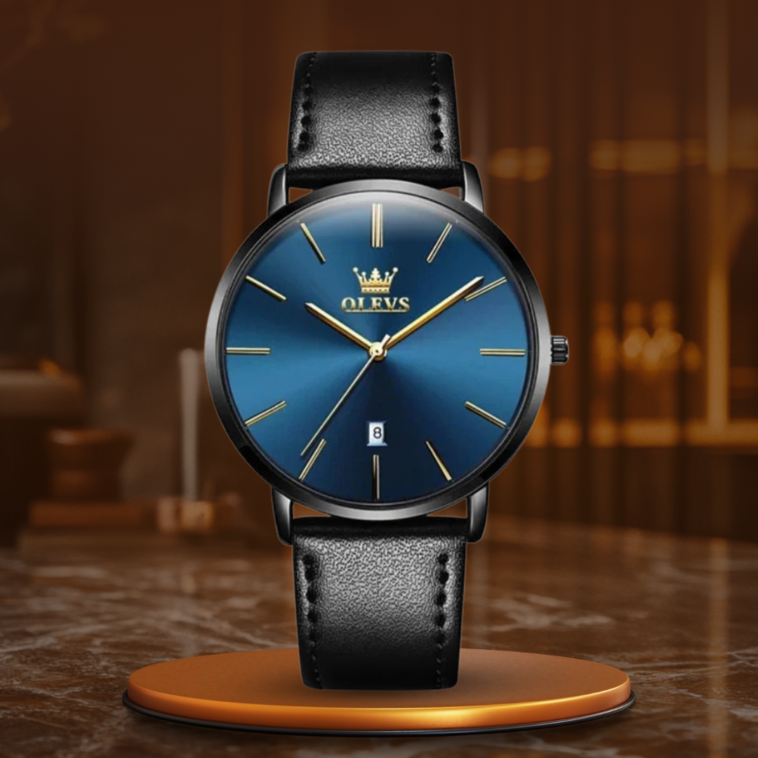 Montre de voiture avec bracelet en cuir