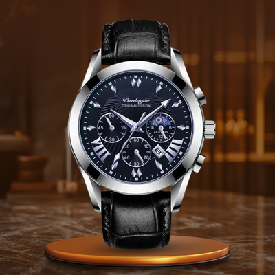 Montre de Luxe avec Bracelet en Cuir Élégant