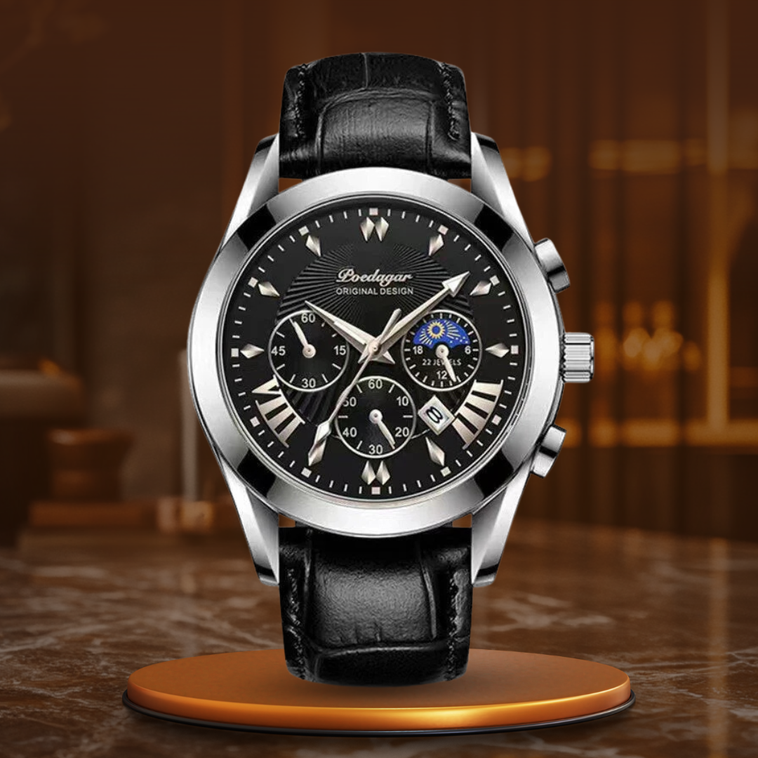 Montre de Luxe avec Bracelet en Cuir Élégant